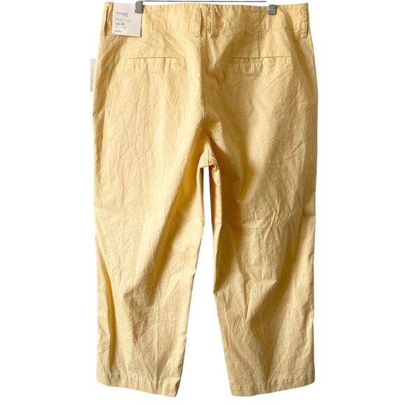 NEW A NEW DAY High Rise Straight Leg Pants Yellow Size 16 Stretch Ankle Length - Picture 2 of 5